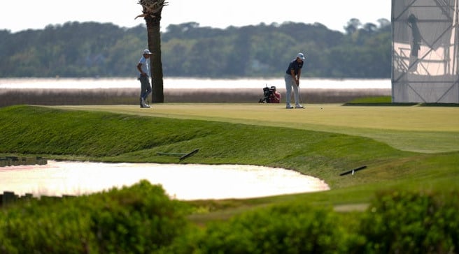 Sea Pines golf course luxury home renovation overlooking RBC Heritage 18th hole