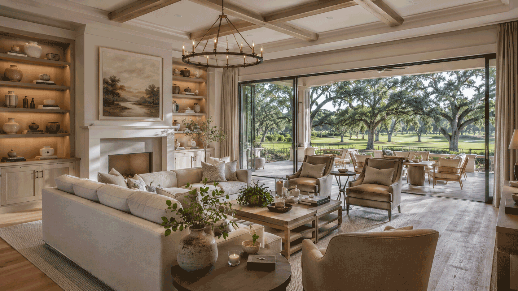 Luxury Berkeley Hall golf course home with elegant Lowcountry interior design in Bluffton South Carolina