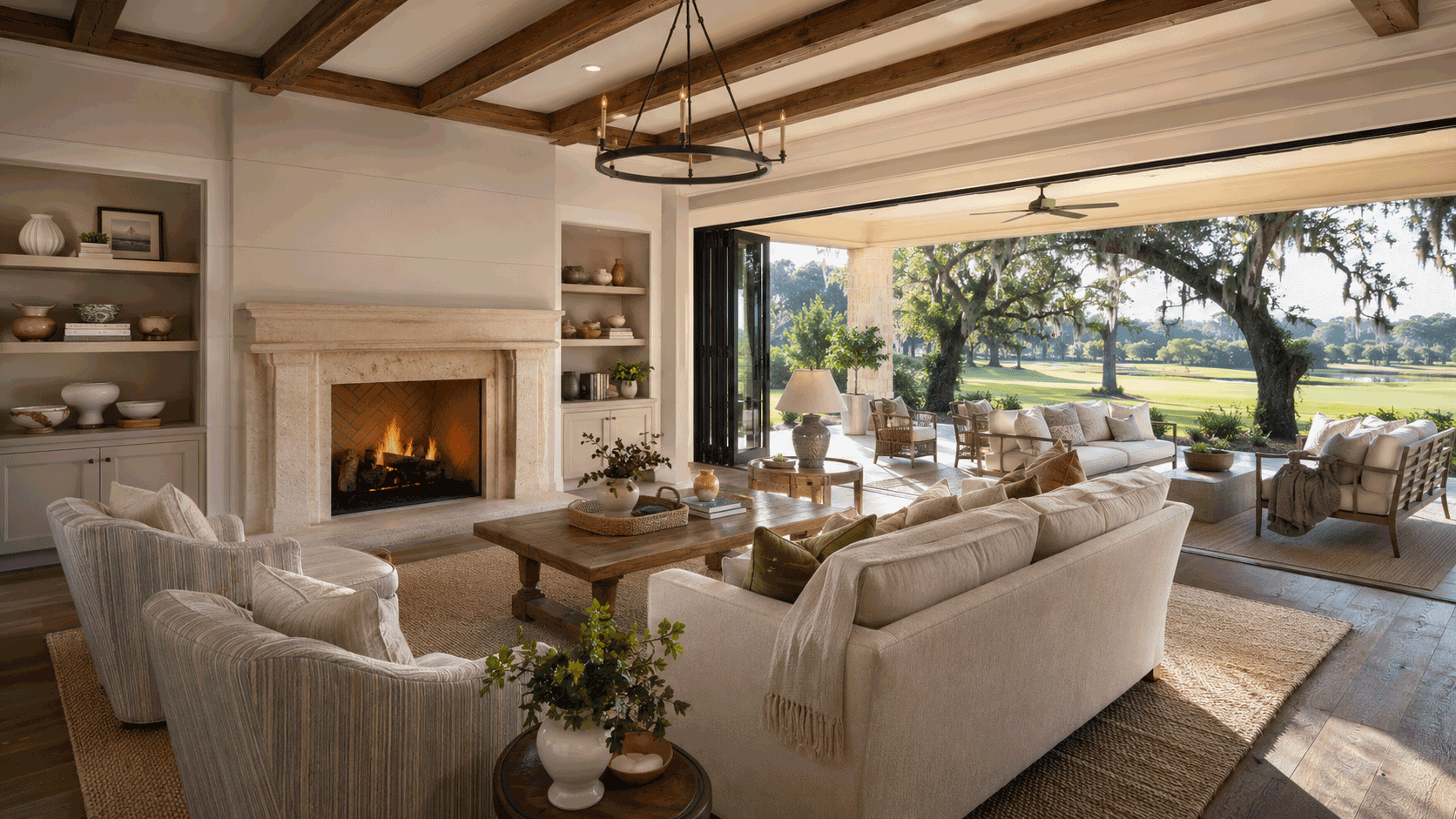 Luxury Belfair golf course home with timeless Lowcountry interior design in Bluffton South Carolina